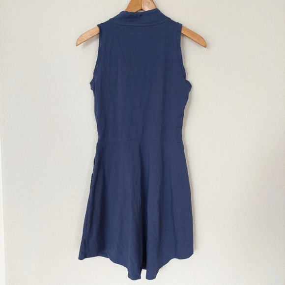 Toad&Co Summerdance Organic Cotton Linen Sleeveless Dress Blue Size Small - Picture 6 of 9